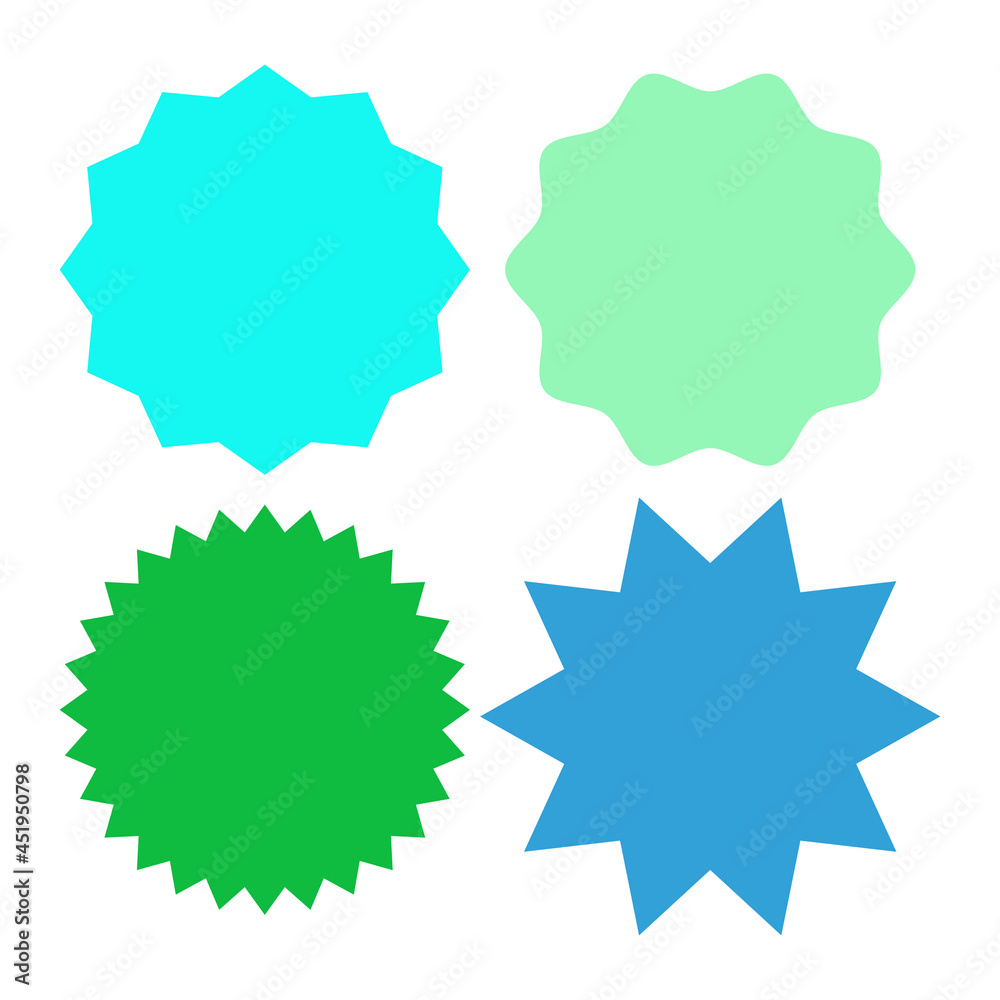 Set of multicolor blank labels various shape isolated on whiteVector illustration
