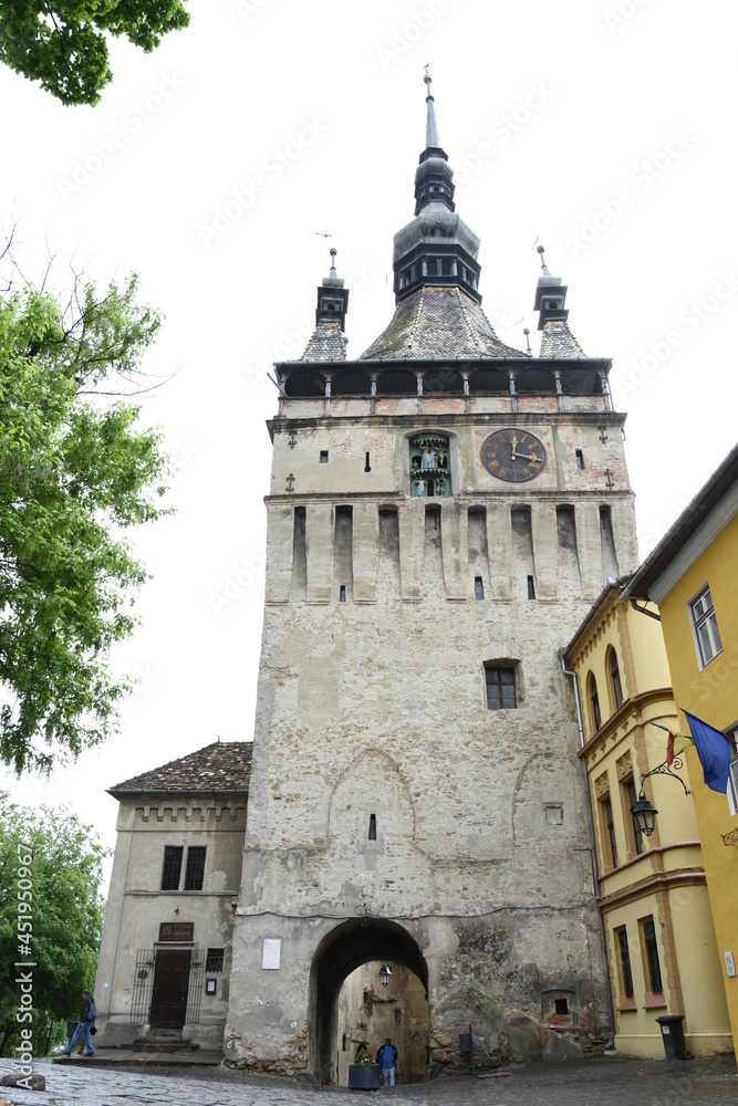 Sighisoara and Clock Tower built by Saxons, Transylvania, Romania, Europe ,may 2017 Sighisoara and Clock Tower built by Saxons, Transylvania, Romania, Europe ,may 2017