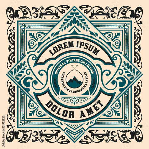 Western card with vintage style
