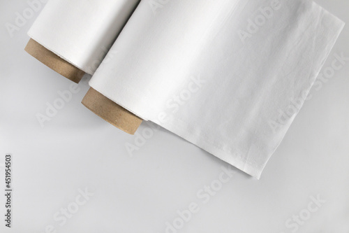 White cotton Fabric Rolls Mockup	