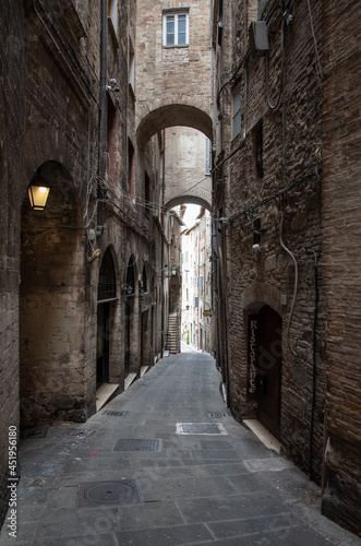 Perugia (Italy) - A characteristic views of historical center in the beautiful medieval and artistic city, capital of Umbria region, in central Italy.