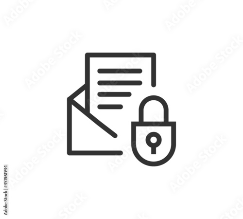email protection icon. E-mail security. Premium quality graphic design. Modern signs, outline symbols collection, simple thin line icons set for websites, web design, mobile app, infographics