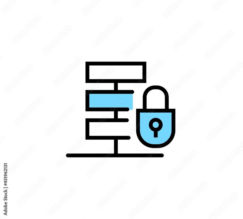 Web hosting server security icon with internet cloud storage computing network connection sign. Concept design style vector illustration elements for website, mobile, banner. Web hosting server security icon with internet cloud storage computing network connection sign. Concept design style vector illustration elements for website, mobile, banner.