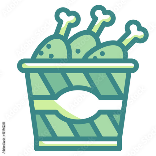 chicken blue line icon