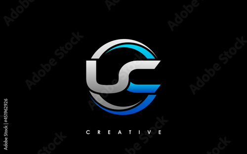 UC Letter Initial Logo Design Template Vector Illustration