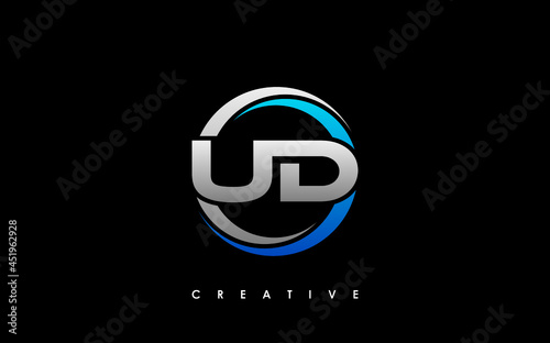 UD Letter Initial Logo Design Template Vector Illustration photo