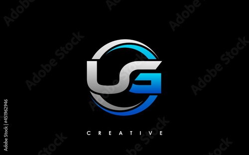 UG Letter Initial Logo Design Template Vector Illustration