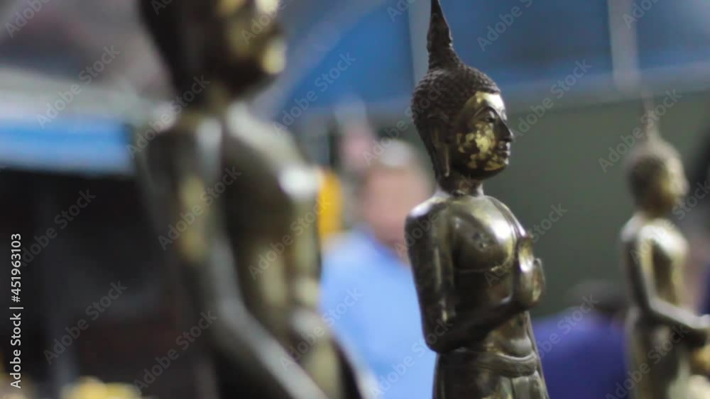 Colorful golden Asian Buddha images  Chiangmai Thailand