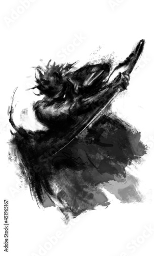 angry-samurai-rushes-into-battle-with-a-sword-2d-illustration