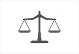 scale of justice flat icon. law court symbol illustration for web and application. black color