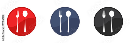 Fork and spoon icons set, menu logo, cutlery silhouette. Web design. Vector illustration.