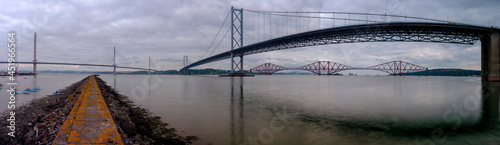 The Forth Crossings - the Forth Rail Bridge and the two road bridges  - from South Queensferry, Scotland © Julian Gazzard