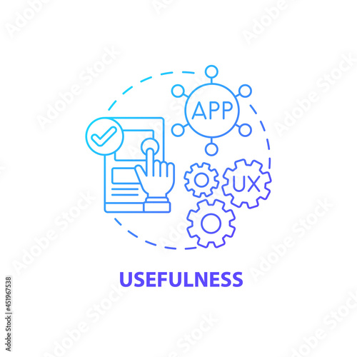 Product usefulness concept icon. UX principle abstract idea thin line illustration. Fulfilling client needs. Good user experience. Completing actions accurately. Vector isolated outline color drawing