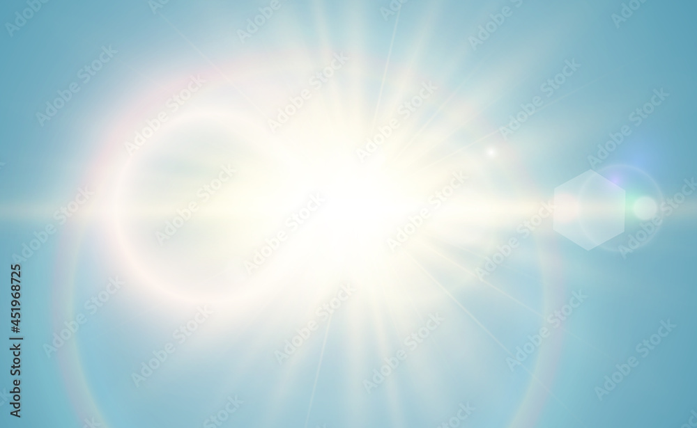 Obraz premium Bright beautiful star.Vector illustration of a light effect on a transparent background. 