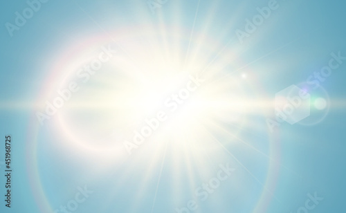 Bright beautiful star.Vector illustration of a light effect on a transparent background. 