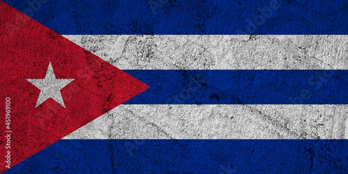 Cuba aged flag grunge background illustration. High quality detailed Cuban flag backdrop banner with grungy elements