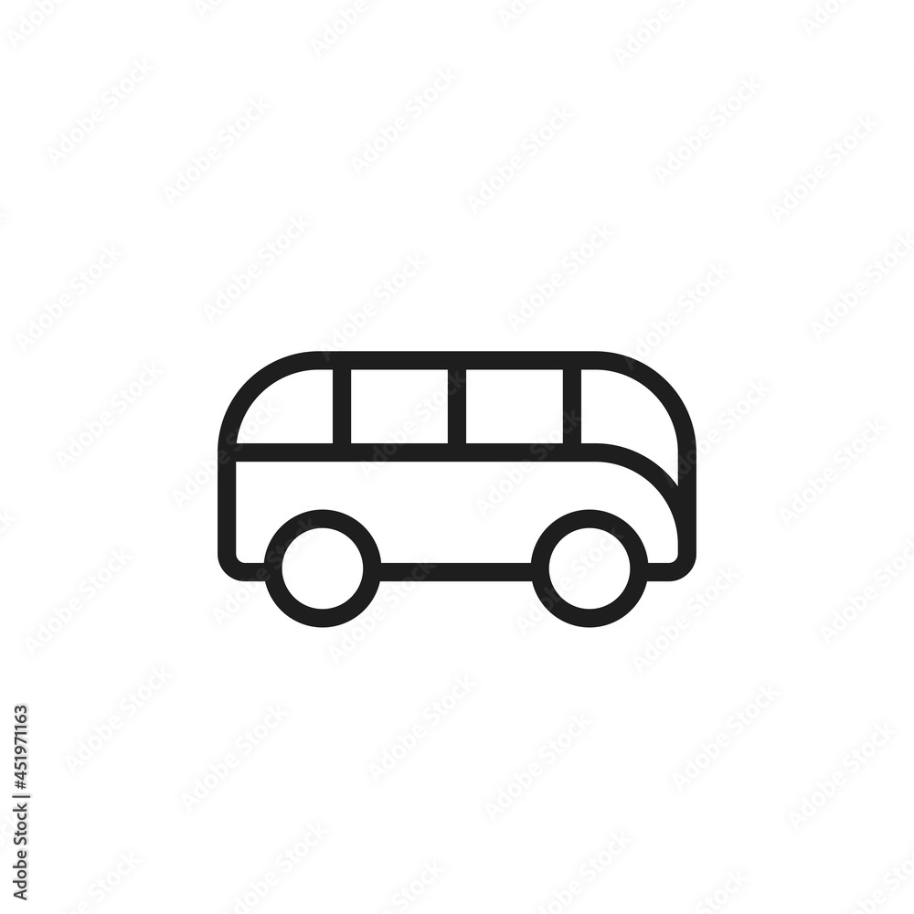 minibus line icon. passenger transport symbol. isolated vector image minibus line icon. passenger transport symbol. isolated vector image
