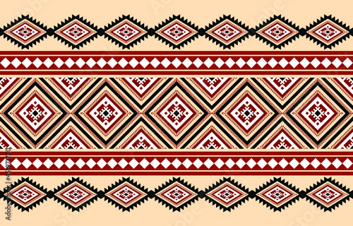 Geometric ethnic oriental seamless pattern traditional Design for background,carpet,wallpaper.clothing,wrapping,Batik fabric,Vector illustration.embroidery style - Sadu, sadou, sadow or sado