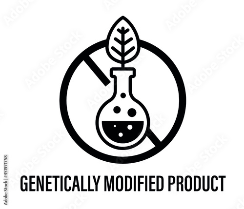 genetically modified product free emblems, badge, logo, icon Vector illustration.