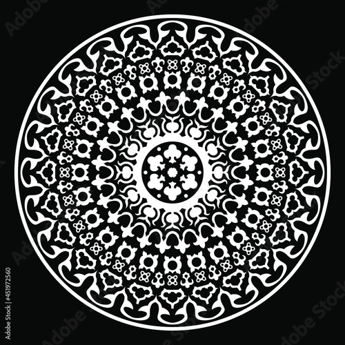 Circular one-color pattern. Illustration in vector