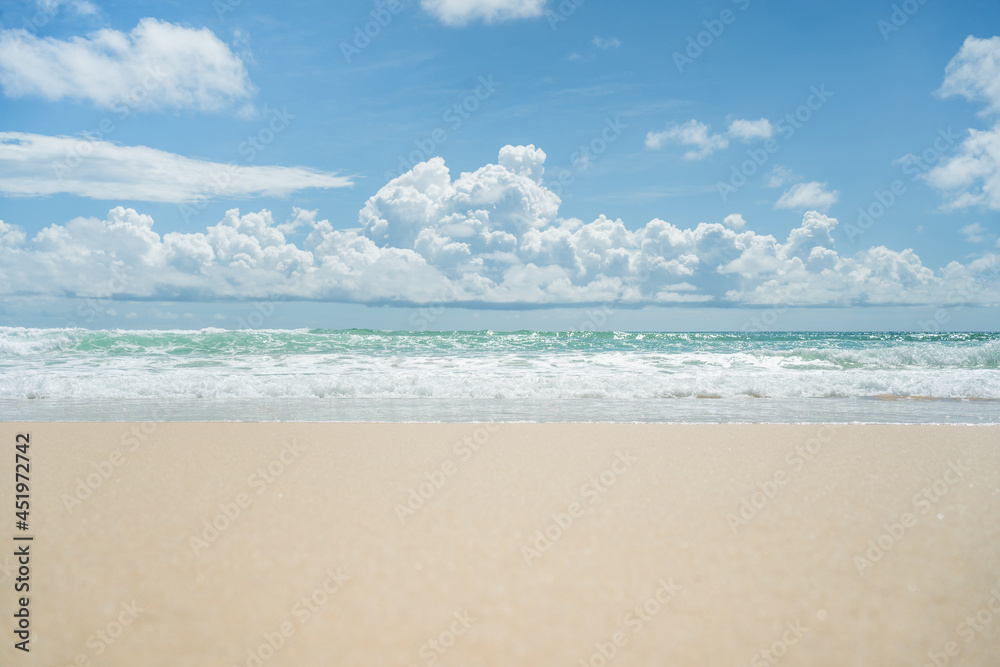Beautiful Blue wave and white foamy nature on sunny summer day.Amazing dramatic blue sky and clouds daylight.Close up no people. Beautiful Blue wave and white foamy nature on sunny summer day.Amazing dramatic blue sky and clouds daylight.Close up no people.