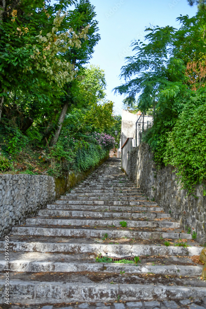 A street in the historic center of Trecchina, a old town in the Basilicata region, Italy. A street in the historic center of Trecchina, a old town in the Basilicata region, Italy.