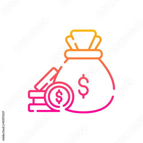 cash collection vector gradient icon style illustration. EPS 10 File