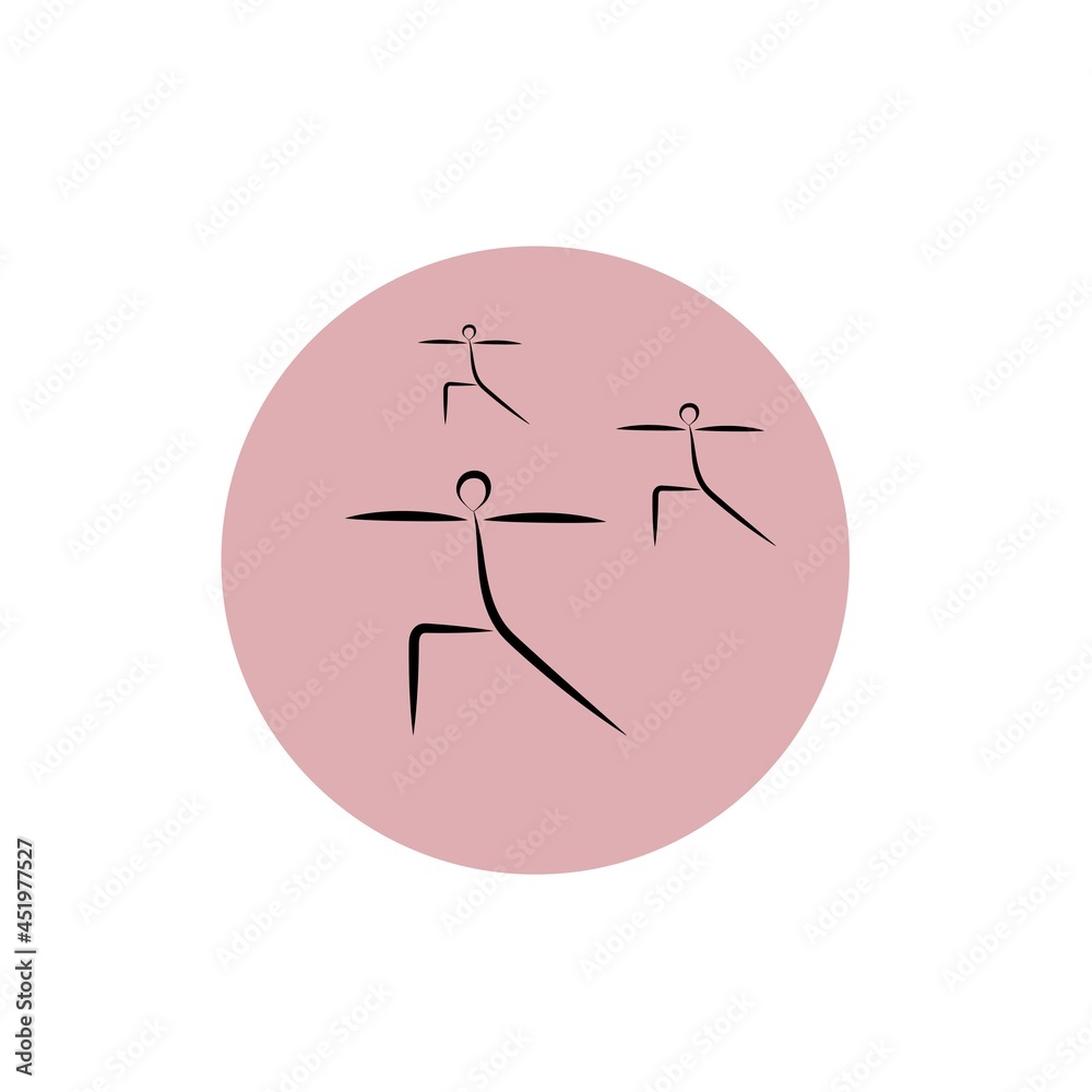 yoga poses black silhouettes on pink background. Highlights yoga icons for social media stories about sports, relaxation and meditation yoga poses black silhouettes on pink background. Highlights yoga icons for social media stories about sports, relaxation and meditation
