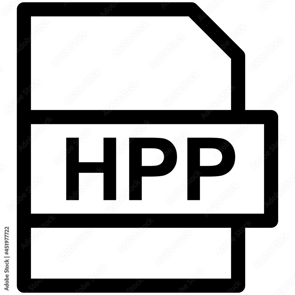 HPP File Format Vector line Icon Design HPP File Format Vector line Icon Design