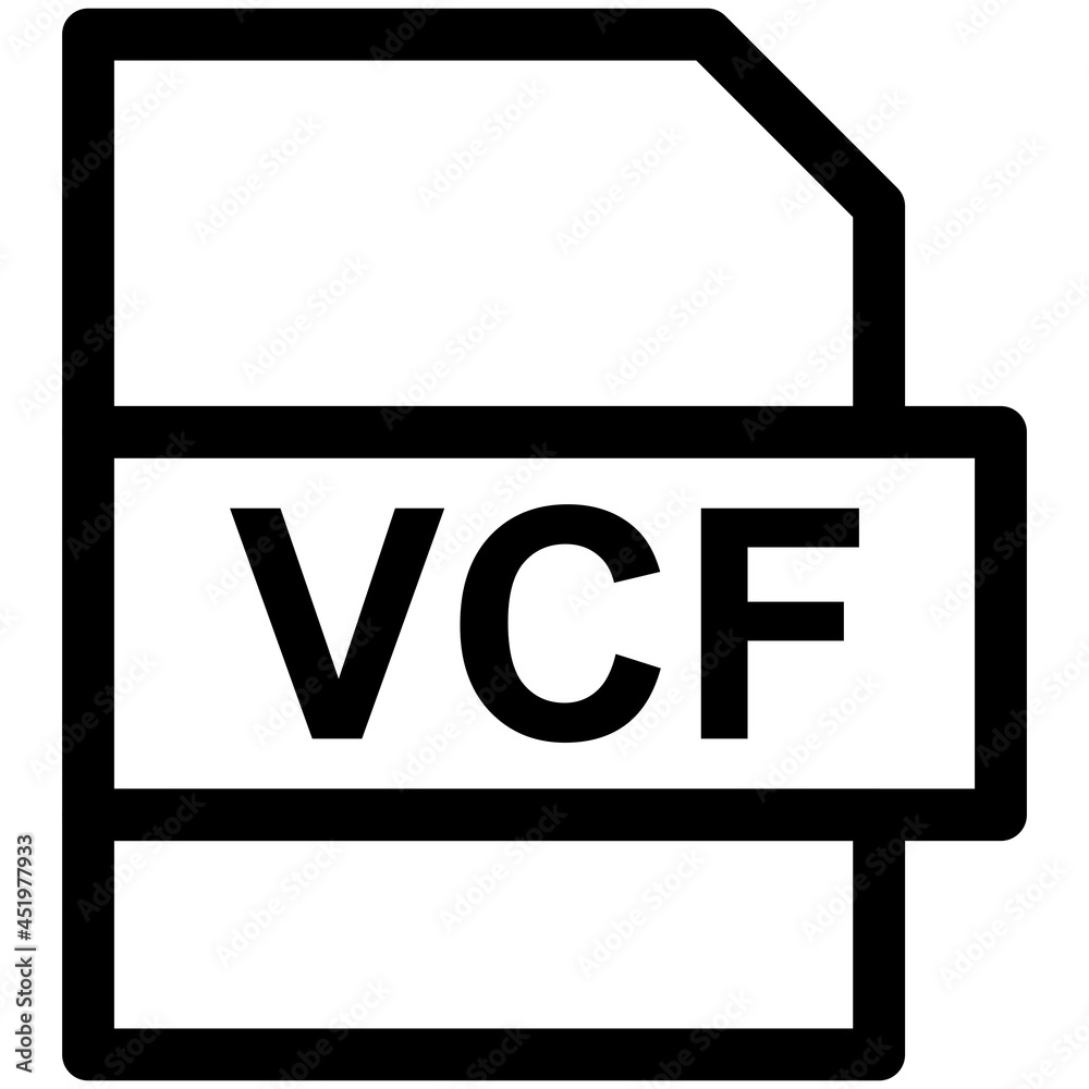 VCF File Format Vector line Icon Design