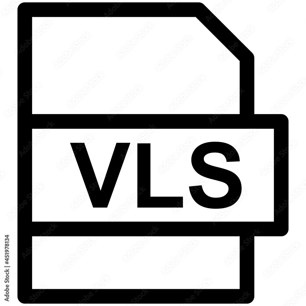 VLS File Format Vector line Icon Design VLS File Format Vector line Icon Design