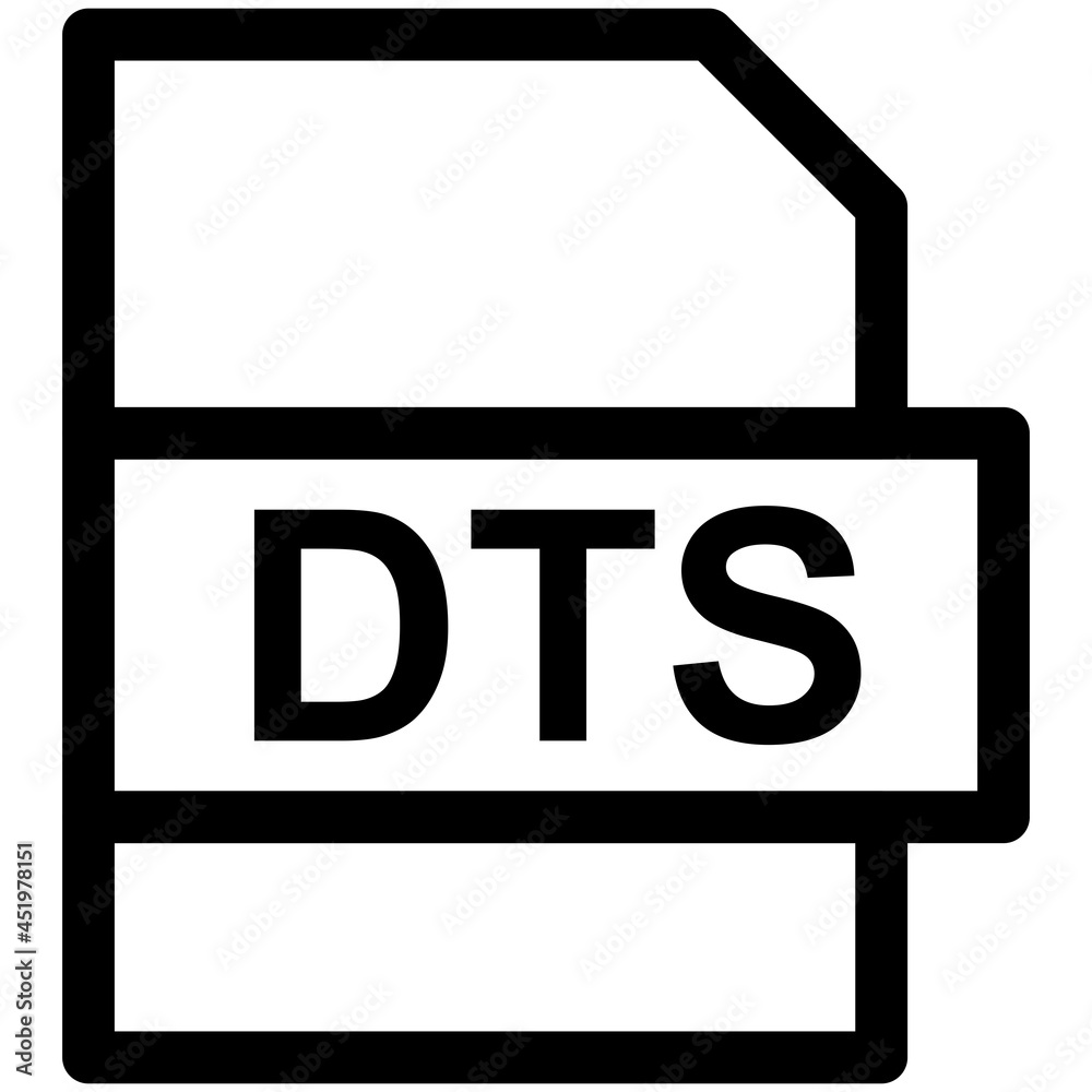 DTS File Format Vector line Icon Design DTS File Format Vector line Icon Design