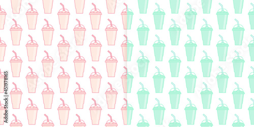 Vector slush drink isolated icon. Cartoon ice cup (Frozen Drink). Emoji clipart drawing of tropical smoothie shake.