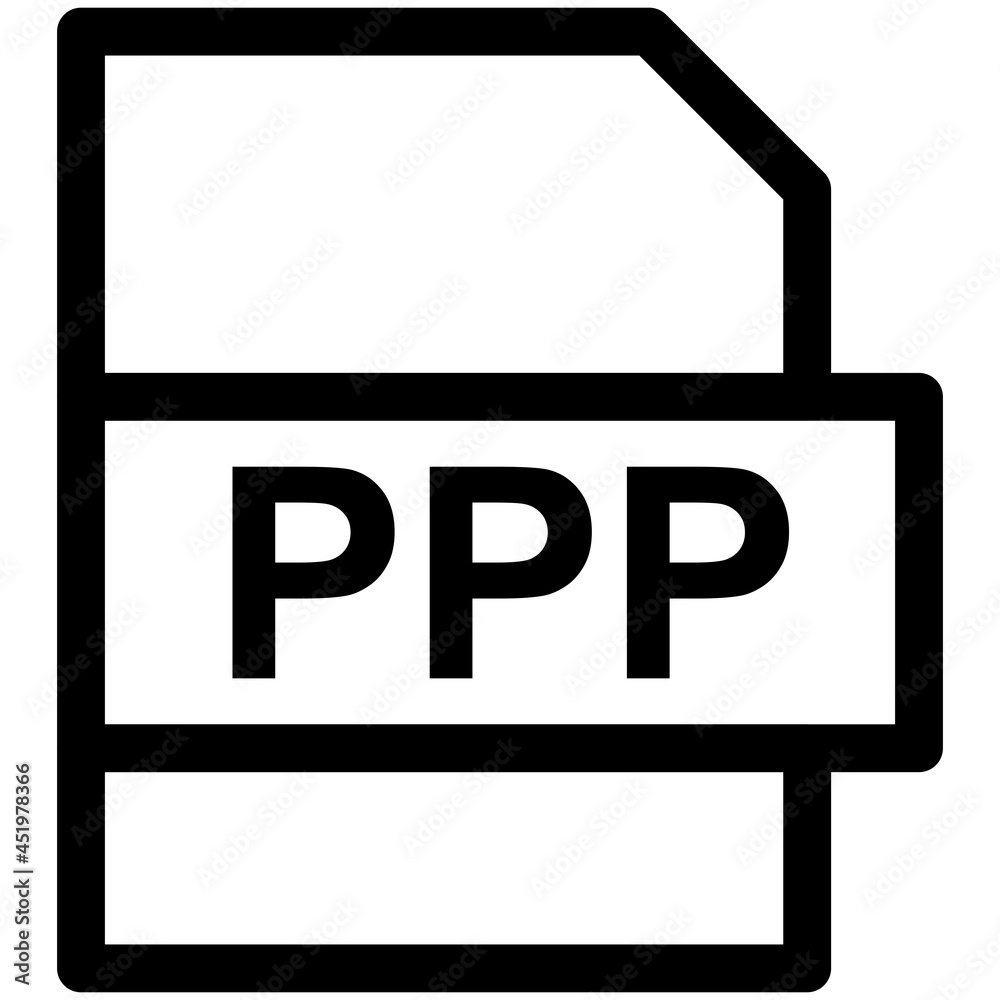 PPP File Format Vector line Icon Design PPP File Format Vector line Icon Design