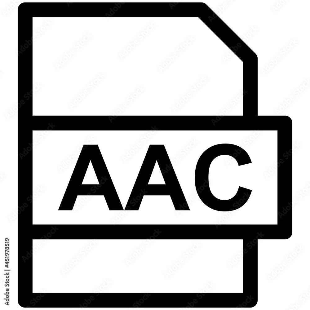 AAC File Format Vector line Icon Design AAC File Format Vector line Icon Design