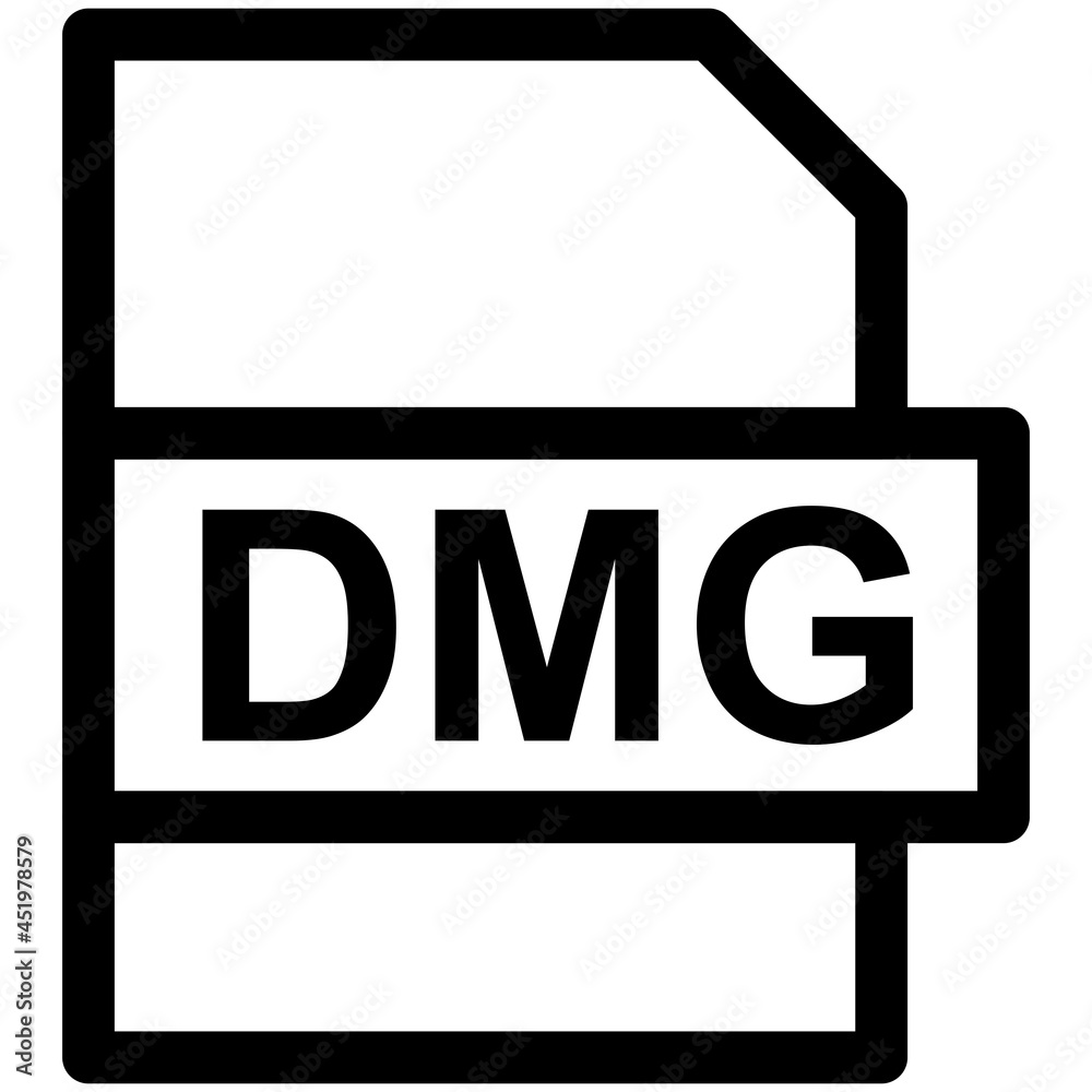 DMG File Format Vector line Icon Design DMG File Format Vector line Icon Design