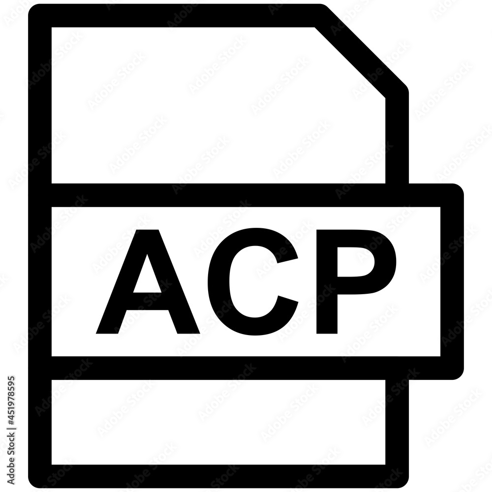 ACP File Format Vector line Icon Design ACP File Format Vector line Icon Design