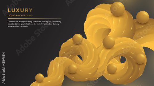 yellow Liquid and circle shape gradient colors of element abstract background use dark color. modern style of wallpaper design.