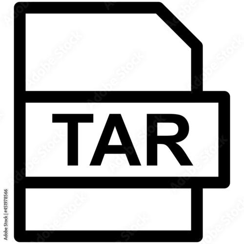 TAR File Format Vector line Icon Design