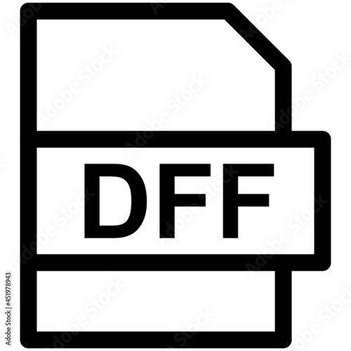 DFF File Format Vector line Icon Design photo