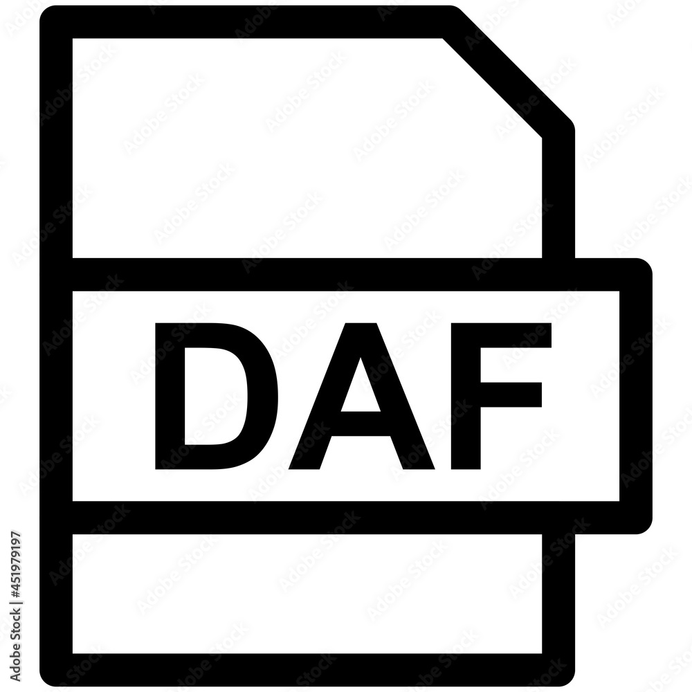 DAF File Format Vector line Icon Design DAF File Format Vector line Icon Design