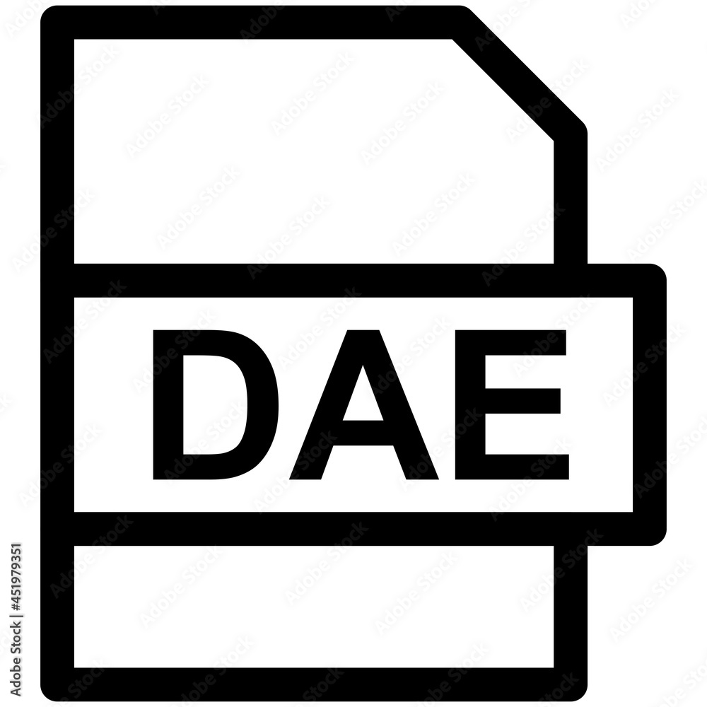 DAE File Format Vector line Icon Design DAE File Format Vector line Icon Design