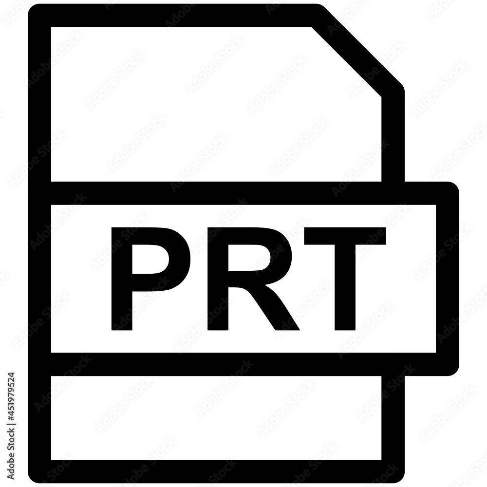 PRT File Format Vector line Icon Design PRT File Format Vector line Icon Design