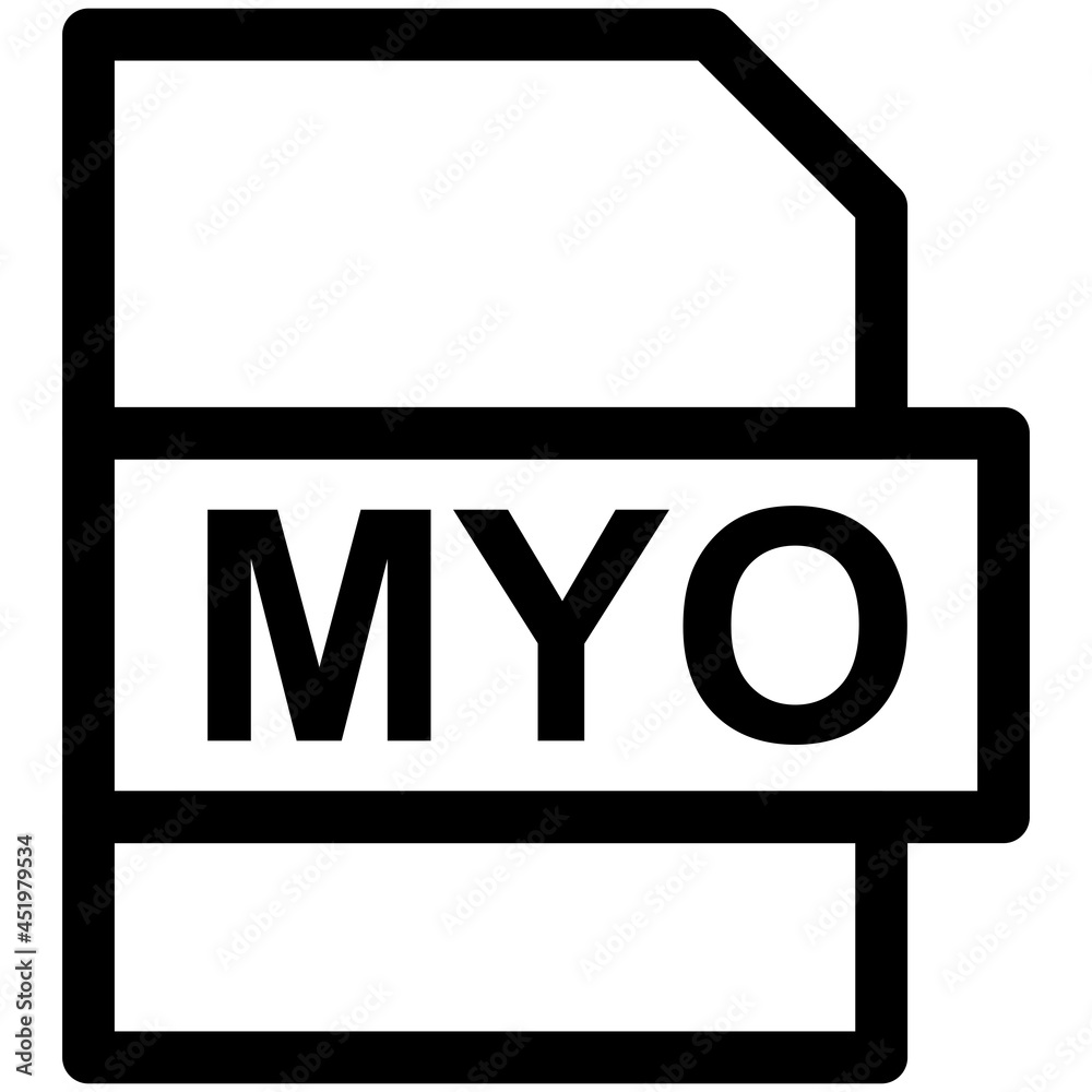 MYO File Format Vector line Icon Design MYO File Format Vector line Icon Design