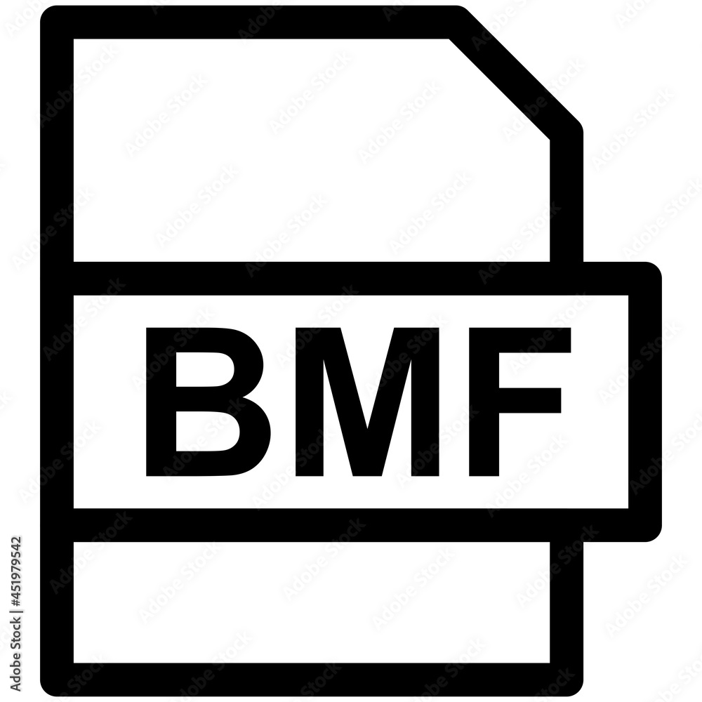 BMF File Format Vector line Icon Design BMF File Format Vector line Icon Design
