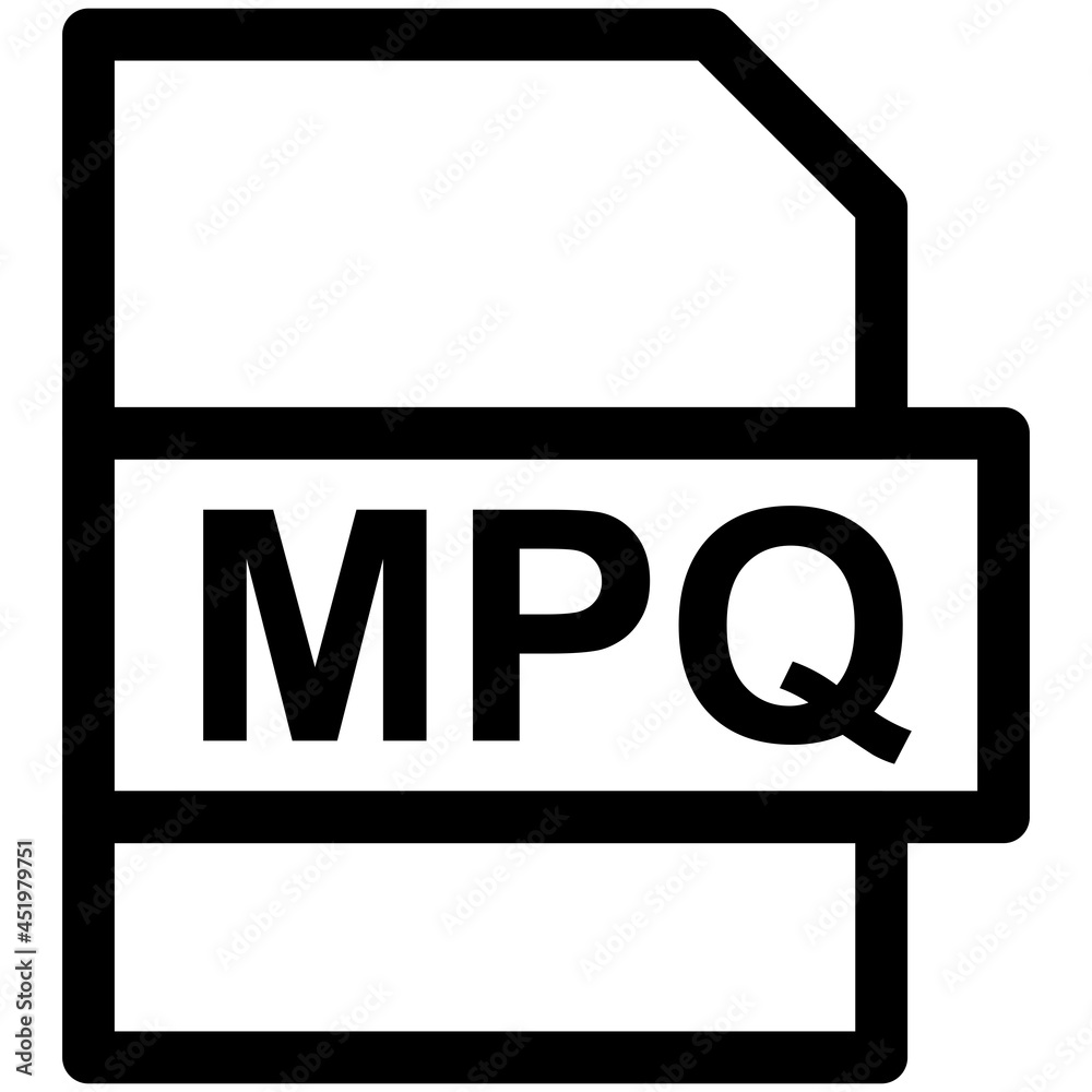MPQ File Format Vector line Icon Design MPQ File Format Vector line Icon Design