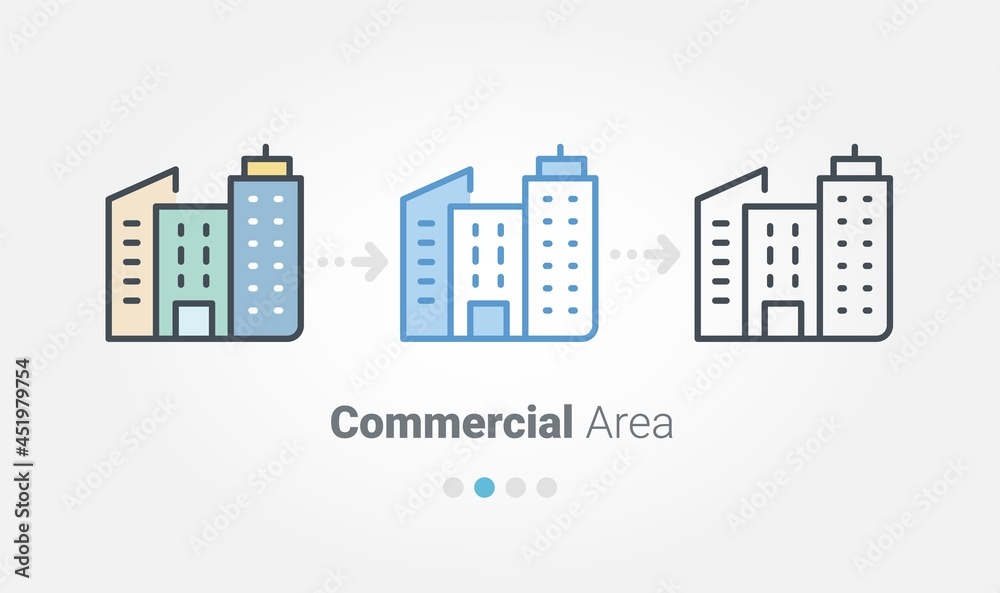 Commercial Area mini icon set