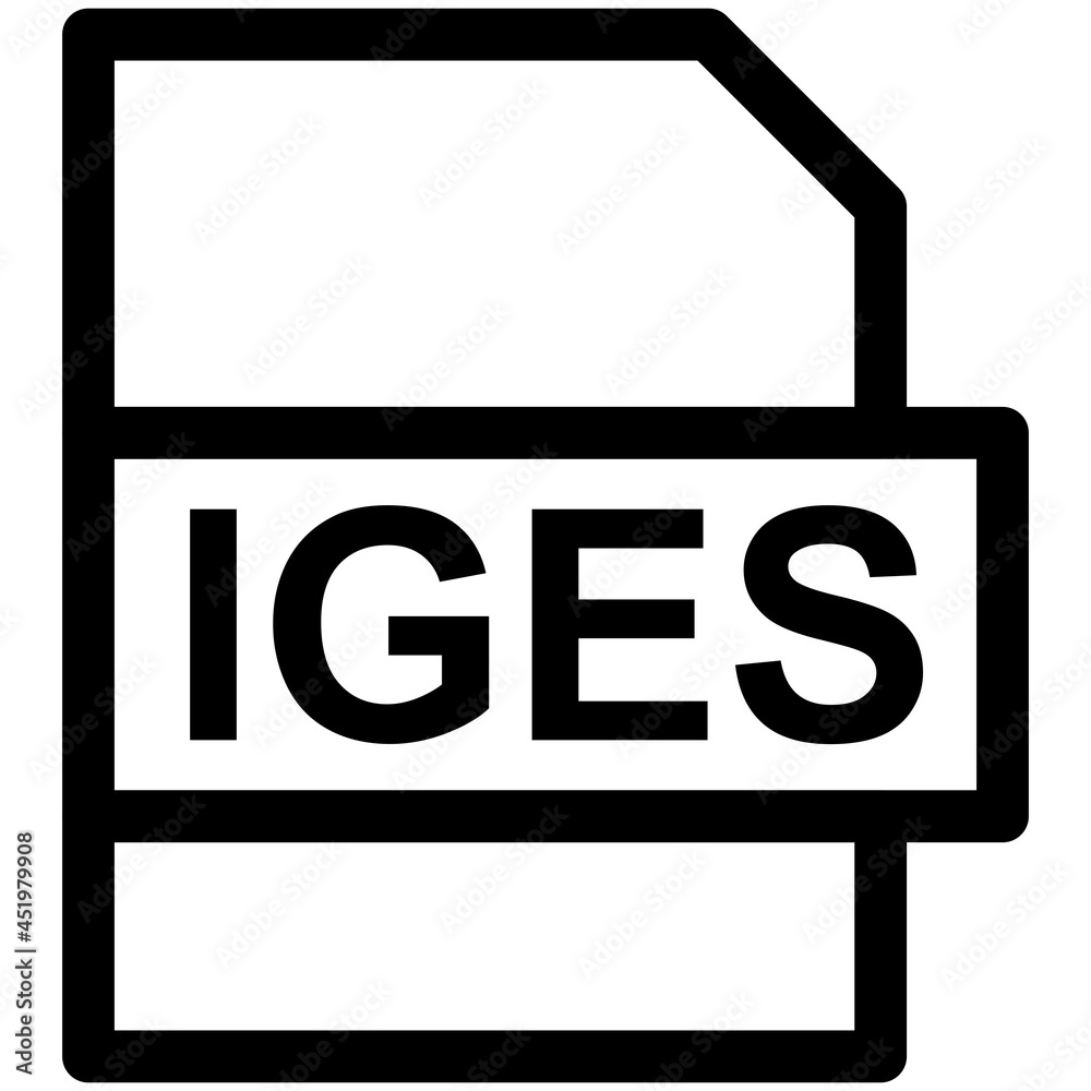 IGES File Format Vector line Icon Design IGES File Format Vector line Icon Design