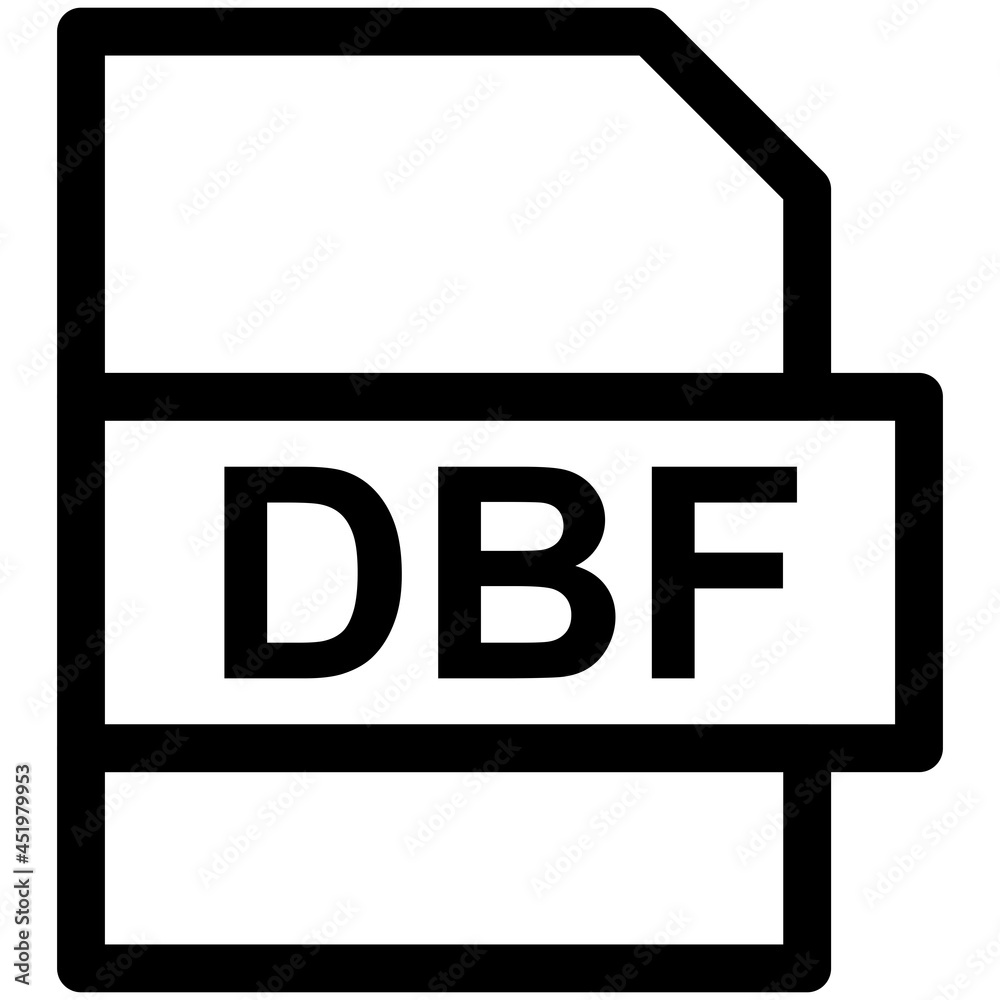 DBF File Format Vector line Icon Design DBF File Format Vector line Icon Design