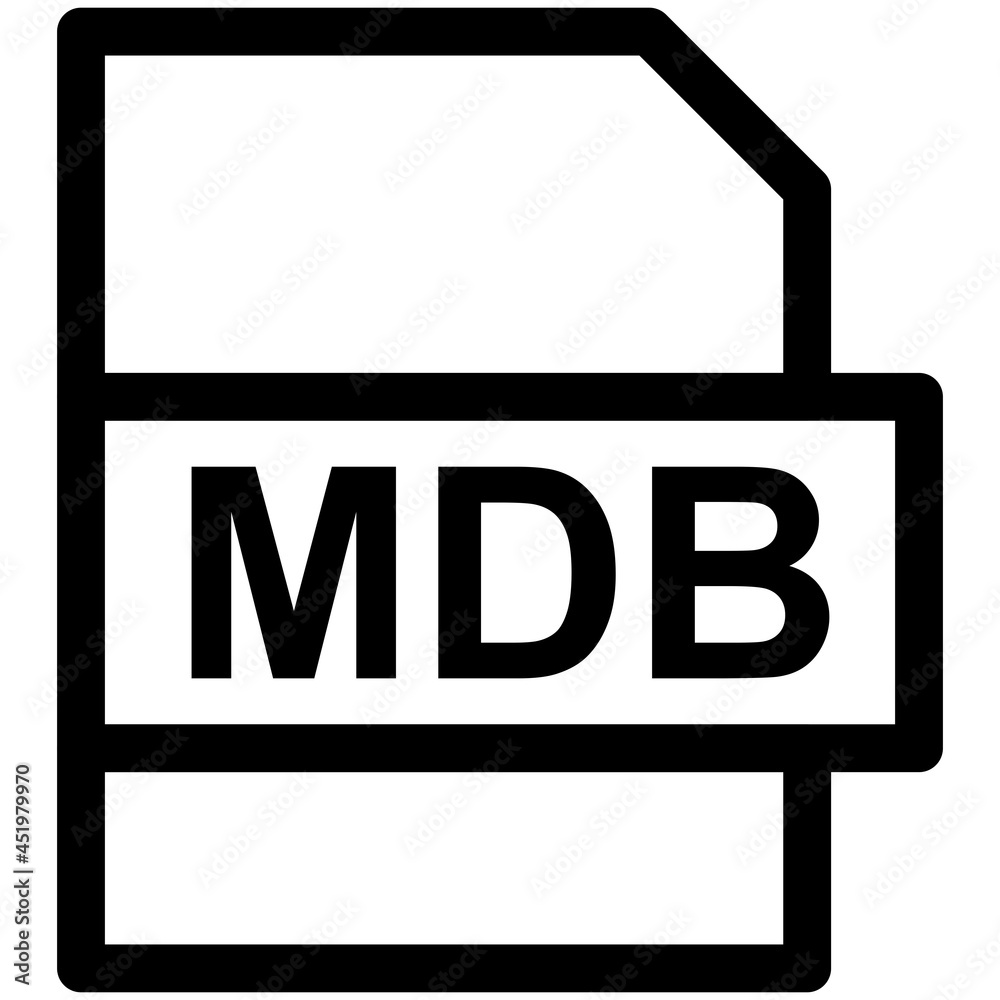 MDB File Format Vector line Icon Design MDB File Format Vector line Icon Design